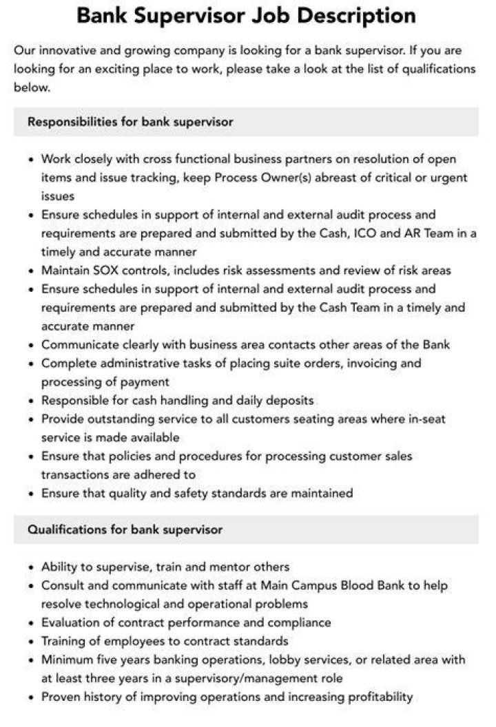 Bank Supervisor
