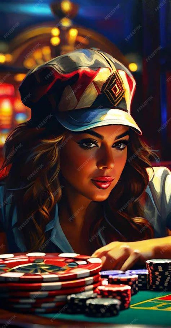 Girl at Poker Game