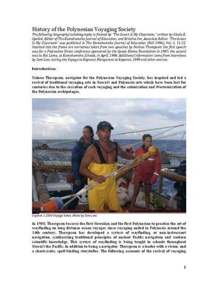 Himself - Director Polynesian Voyaging Society